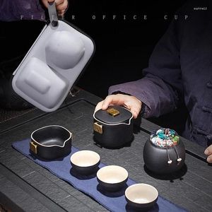 Juegos de té chino Teawere diseñador ceremonia del té Set de Tetera de cerámica viaje Kong Fu Kit regalo porcelana hogar Oficina olla infusor