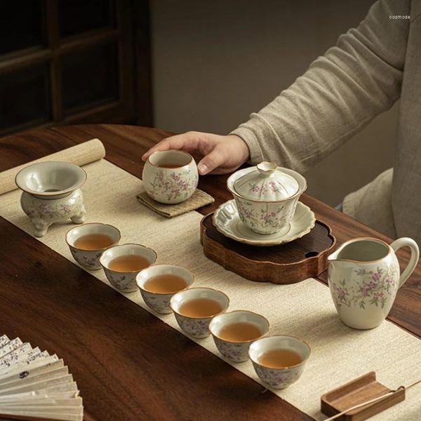 Conjuntos de té de té Chino Cerámico tradicional Cerámico Regalo portátil Jogo de Xicaras Kichens Artículos WZ50TS