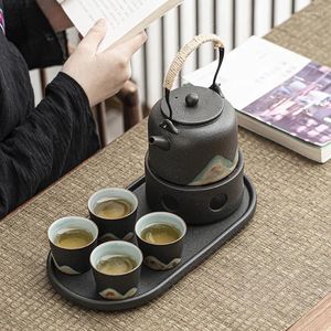 Ensembles de voies de thé Chinois de voyage de voyage à thé cuiseur cuiseuse en céramique Taure à thé box-cadeau en porcelaine Colures de poutre