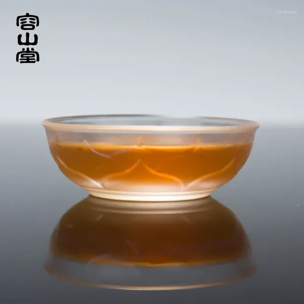 Juegos de utensilios de té | Taza de vidrio esmaltado de colores Engrosamiento resistente al calor Pequeña muestra de té Maestro individual del juego