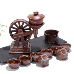 Teaware Sets Creative Antique Water Biker Automatische Kongfu Tea Imitatie Cork Vorm Hoogwaardige grove aardewerk Set Groothandel