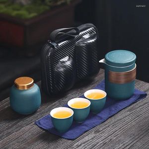 Teaware sets Creative Ceramic Portable Tea Set één pot drie kopjes anti-scalding reizen