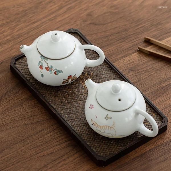 Ensembles de voies de thé Creative Ceramic Ru Kiln Teapot Grand Single peut élever un coffre-fort Pot Xishi Maison chinois