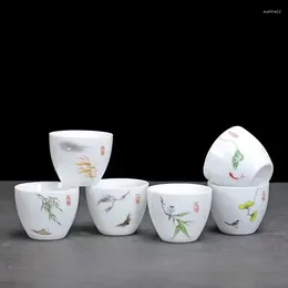 Ensembles de thé créatif en forme d'oeuf tasse à thé en céramique 6 pièces/ensemble os porcelaine fleur Gaiwan verre théière tasses tasses à café