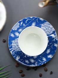 Teaware Sets Creative Plant Pattern Bone China Coffee Cup en Saucer Set British Afternoon Tea Porselein Home Drinkware Coffeeware