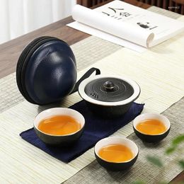 Service à thé créatif Portable voyage service à thé en céramique lune planète tasse rapide un Pot de 3 tasses cadeau avec St