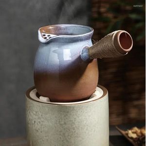 Juegos de teteras, estufa creativa para preparar té, elegante olla de leche para el hogar, gran capacidad, mango lateral grueso, herramienta antialtas temperaturas