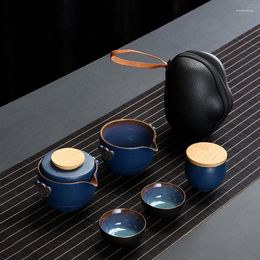 Juegos de teteras personalizadas, juego de tetera portátil de cerámica china, tazas de té Gaiwan de viaje para ceremonia, tetera de mano fina