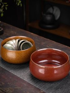 Ensembles de service à thé, pot à thé épuisé, bassin au four, tasse rétro, lavage en céramique chinoise Zen, cérémonie de baril de résidus de maison