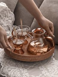 Teaware Sets Faz Flower Teapot Set Noordse wind Hoge temperatuur Resistent Brewing Tea Glass Cup Home Creative