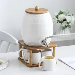 Ensembles de service à thé, ensemble de tasses en céramique de Football, bouilloire d'eau froide domestique, seau de jus de boisson avec robinet