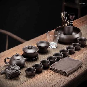 Ensembles de voiles de thé Gaiwan Chinese tasse de thé set accessoires tasses de bouillis de bouilloire