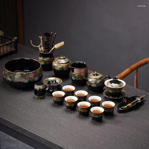 Teaware -sets Gaiwan Porselein Travel Tea Set Mokken Infuser Portable Luxury Maker Vintage Jogo de Xicaras Kitchen Accessories AB50TS