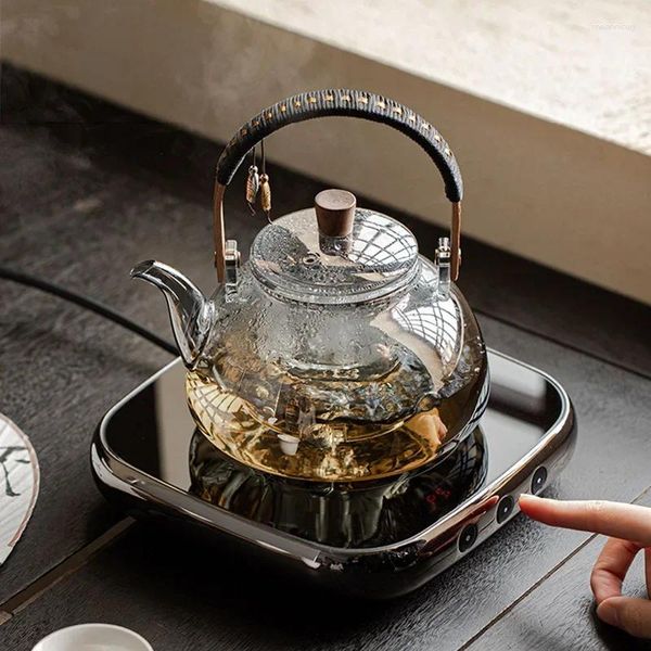 Ensembles de service à thé, théière en verre, cuisinière électrique, poêle à poterie, théière chinoise, gris