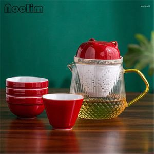 Teaware sets Glass Water Tea Separation Cup met keramisch filter Eenvoudige theekopje Strainer drink mok draagbare reisset drinkware