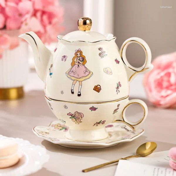 Ensembles de voiles de thé Téraque en céramique peinte en or Gift d'anniversaire de girle Instagram High Beauty Coffee tasse de tasse de tasse