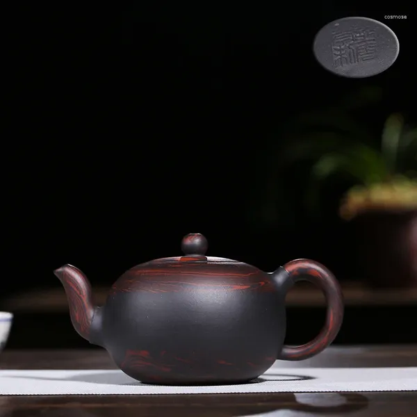 Conjuntos de té de té hecho a mano Marcado Yixing Zisha Purple Grit Estilo antiguo kungfu