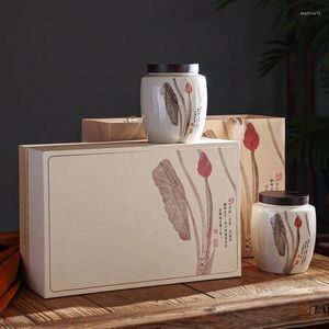 Teaware-sets High-end keramische thee kan doos lege Fuding White Green Black Universal Packaging Gift