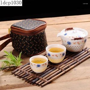 Ensembles de voies de thé en céramique de haute qualité ensemble de thé creux comprennent 1 pot 2 tasse élégant gaiwan beau et facile therm