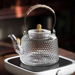 Teaware sets hoogwaardige warmtebestendige glazen thee-set Japanese theepot yixing klei ketel met filterwaterkruik theewerk keramische pot