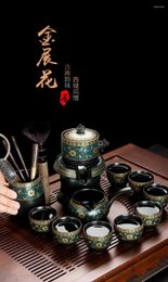 Ensembles de théâtre ménagers rotatif brassage théière petit ensemble de thé chinois tasse de graphite paresseux automatique