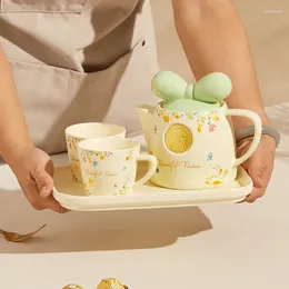 Teaware Sets Ins Tea Pot Making Ceramic Home Creative Patch Small Fresh Flower linda y resistente al calor