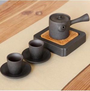 Théière japonaise en céramique faite à la main, bouilloire, tasse à thé, ensemble en porcelaine, verres à boissons