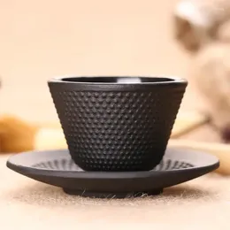 Juegos de té de té japonés Caza de té de hierro fundido y platillo de té de platillo