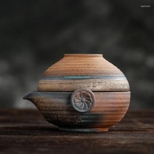 Teaware sets Japanse stijl grof aardewerk Quick Cup One Pot Handmade Retro Firewood Tureen 1 Person Office Outdoor Travel Tea Set