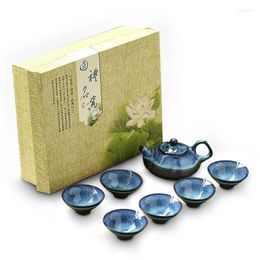 Teaware -sets Jianzhan Tianmu Glaze Tea Set Jun porselein oven veranderd Wire Drawing Business Companion cadeau