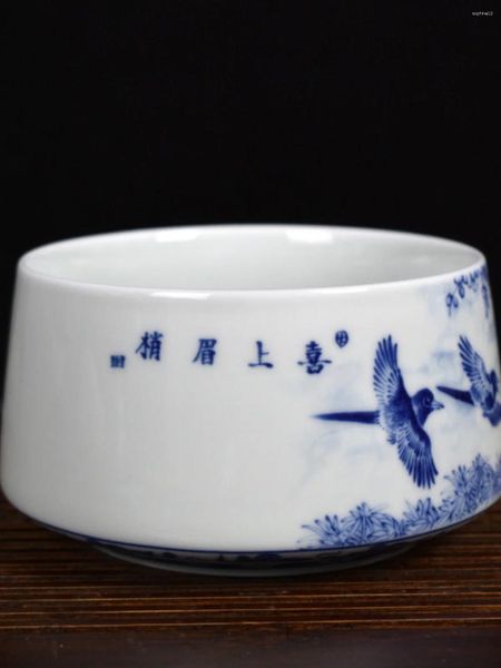 Ensembles de thé Jingdezhen bleu et blanc Antique en céramique thé lavage stylo ensemble pièces de rechange bassin grand ménage