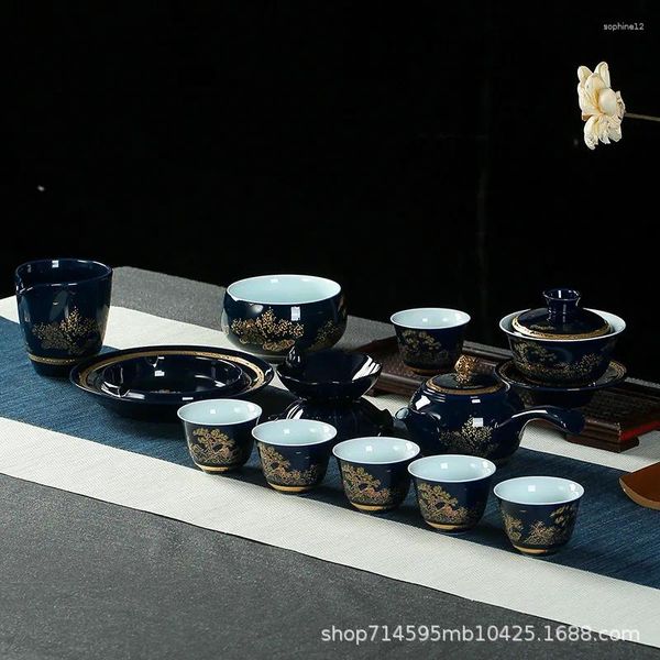 Service à thé Jingdezhen service à thé en céramique Kungfu céladon théière tasse à thé bol de couverture réunion d'affaires cadeau de vente