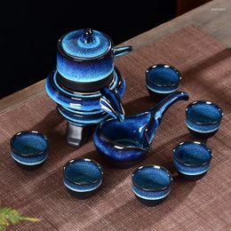 Ensembles de logiciels de thé Jun Kiln a construit un ensemble complet de thé paresseux automatique à la maison du salon Meeting en céramique tasse