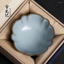 Teaware -sets | Kiln Azure Single Master Cup keramische kopjes kunnen open stuk kunfu theelichte ijsscheurglazuur gebouwd monster behouden