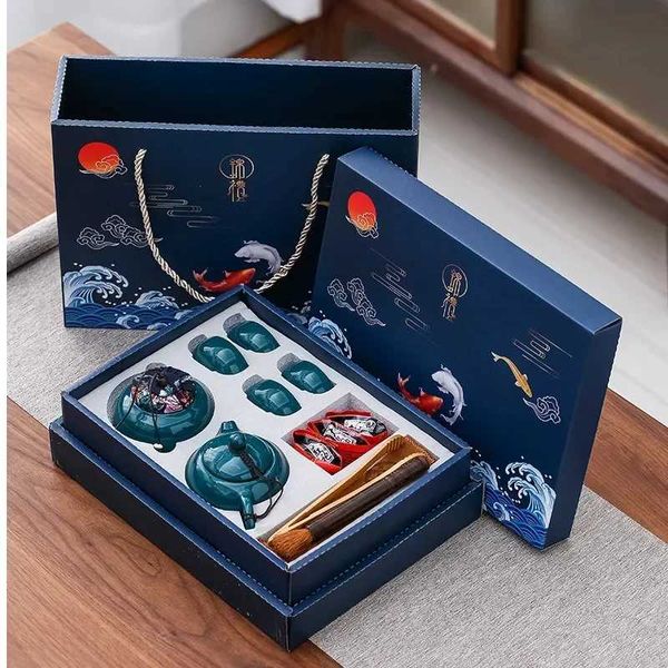 Juegos de té Kungfu Té de té Incienso Ceremonia de regalos de una olla de cuatro tazas puede estufa de sándalo cerámica portátil en una taza de coche bar