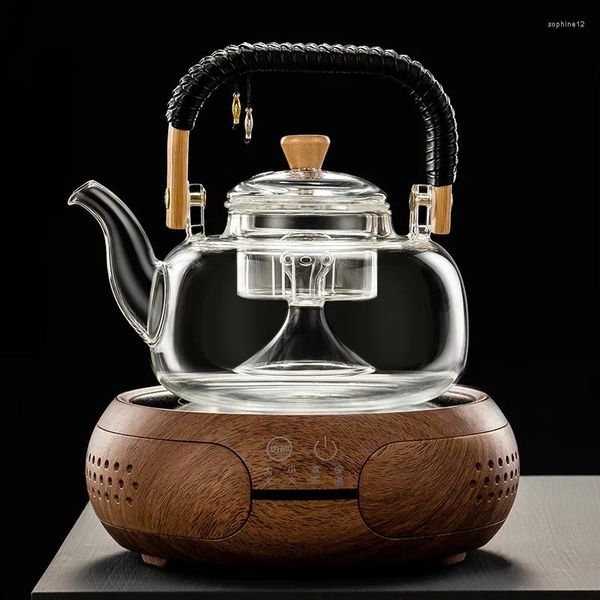 Ensembles de voies de thé à grande capacité Téapot à vapeur Brew Tool salon Samovar Chinois entièrement automatique Thé à thé épaissis