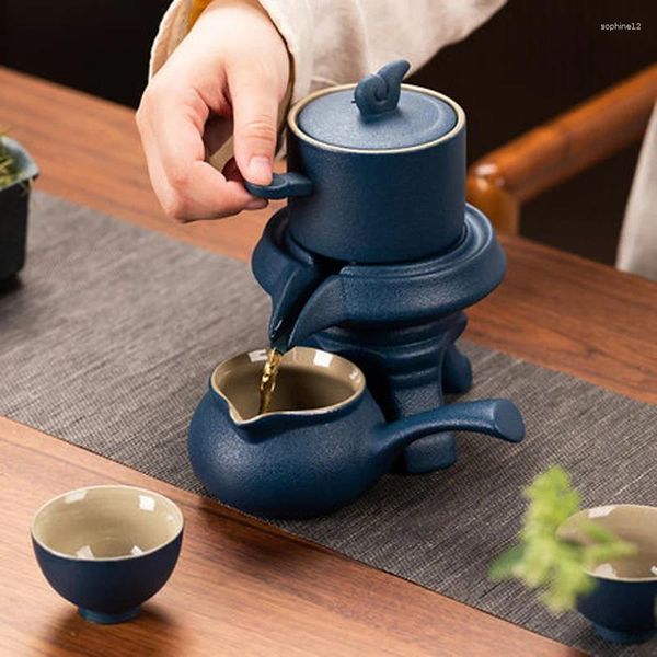 Paresseux Kungfu Kong Fu service à thé en céramique semi-automatique pivotant hors de l'eau théière avec passoire cérémonie fête maison bureau décor