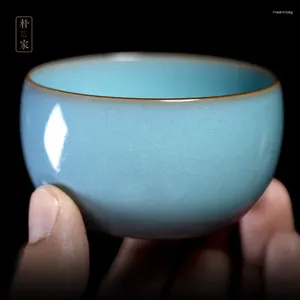Ensembles de voiles de thé | Li Tinghuai vos tasses en céramique brûlant avec le maître échantillon de thé à thé unique Ruzhou Porcelain Piece