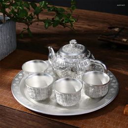 Ensembles de voiles de thé Lizaotao Home Simple Chinese Tea Ensemble de thé chinois de haute qualité Ustensiles de bureau en argent doré.