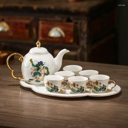 Ensembles de service à thé Lotus Pond couleur lune, ensemble de thé chinois de l'après-midi en céramique 2024 tasses à café de luxe légères de haute qualité