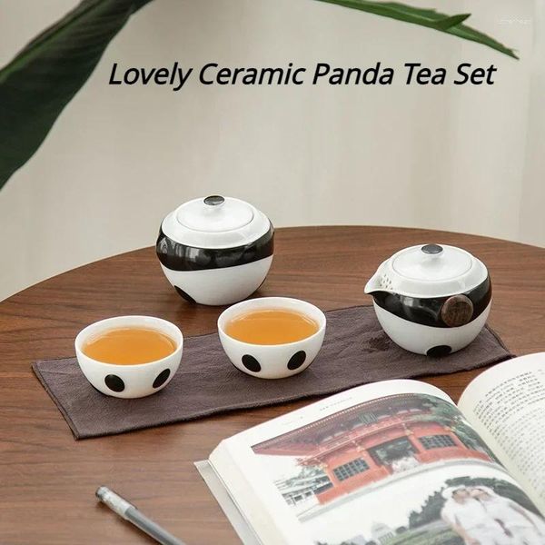 Ensembles de thé Joli service à thé Panda en céramique avec rangement de voyage Portable tasses à thé chinoises Gaiwan