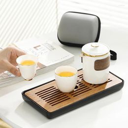 Ensembles de théâtre de thé Luxury Chinese Tea Tup Set Modern Ceramic Fabriqué à la main Cérémonie de voyage portable TETERAS Produits ménagers 50