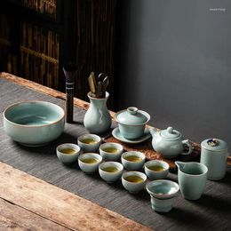 Ensemble de thé de thé Luxury Chinese Tea Set Jingdezhen Ceramic Home Teather Gift Afternoon Tetera de Ceramica Accessoires GPF40XP