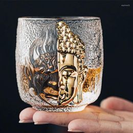 Ensembles de vastes tasse de tasse de maître ensemble de luxe en verre cristal yinien yinien Bouddha jianzhan tasses de maison de cuisine