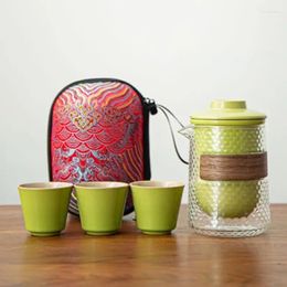Teaware Sets Mini Teacup Tea Set Luxury Outdoors Teapot And Cup 6 Pcs Travel Ceramics Portable Kungfu One Pot Three Cups Complete