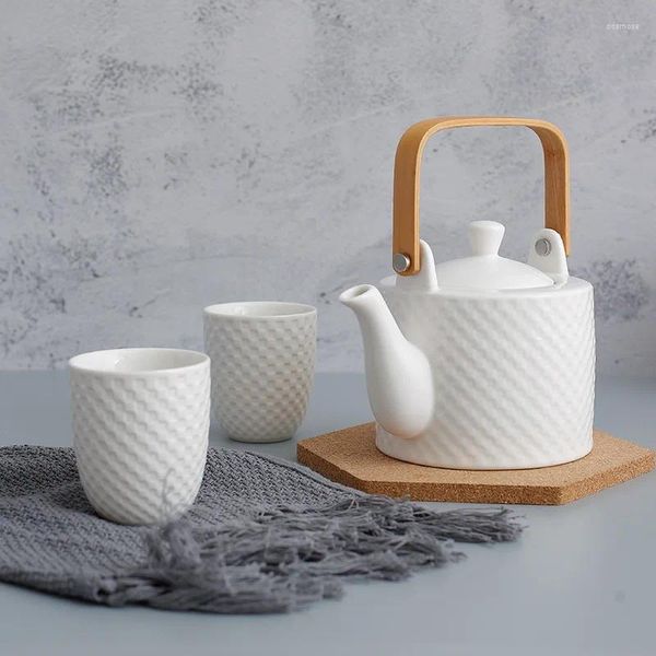 Ensemble de thé en céramique moderne en céramique de secours créatif nordique pot de fleur nordique