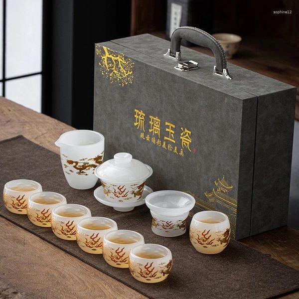 Service à thé moderne De luxe Portable, cadeau De bureau traditionnel chinois Jogo De Xicaras articles De cuisine WZ50TS