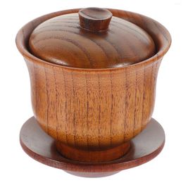 Ensembles de service à thé tasse à thé naturelle ensemble de bol pratique Vintage décoratif en bois Durable traditionnel