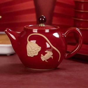 Teaware sets nieuwe stijl agaat keramische theepot pot voor thee theepots puer thee thee set teaware verwarmde ketel Chinese mug service ceremonie klei bar