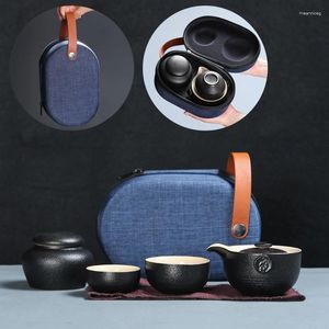 Ensembles de thé nordics art rétro rétro en céramique portable de voyage de voyage de voyage américain tasse invité rapide un pot deux tasses